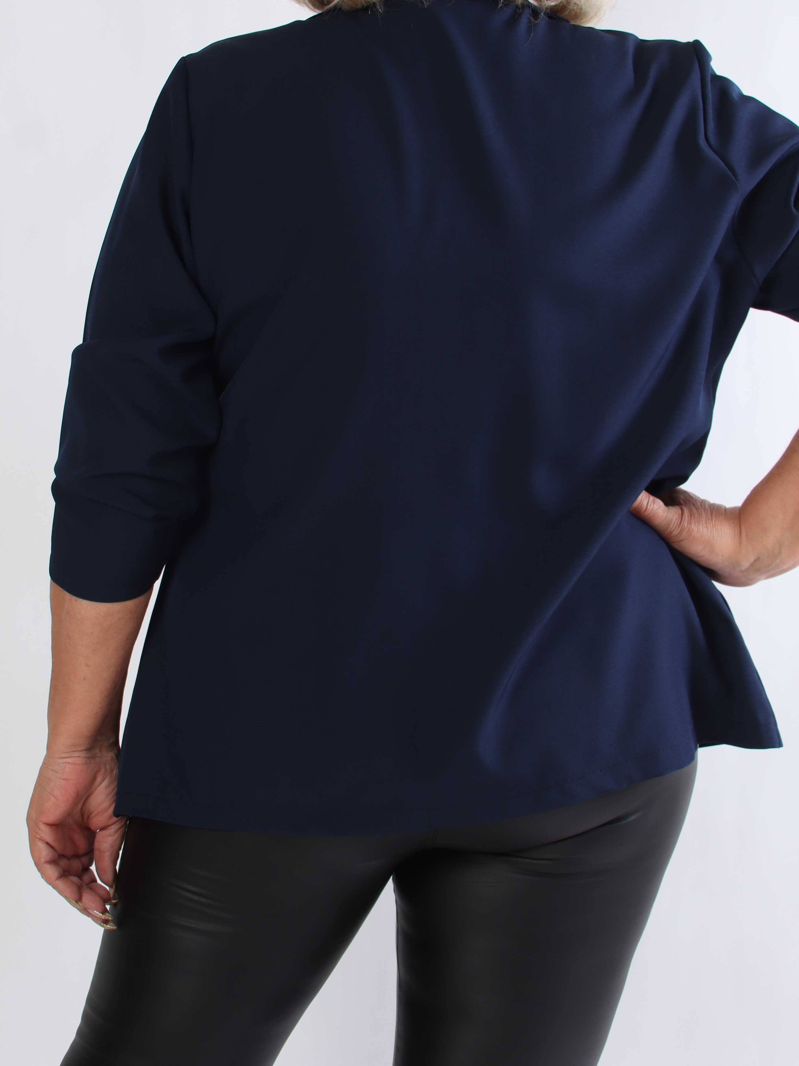 Lanthe Plain - Stilren ensfarvet plus size blazer